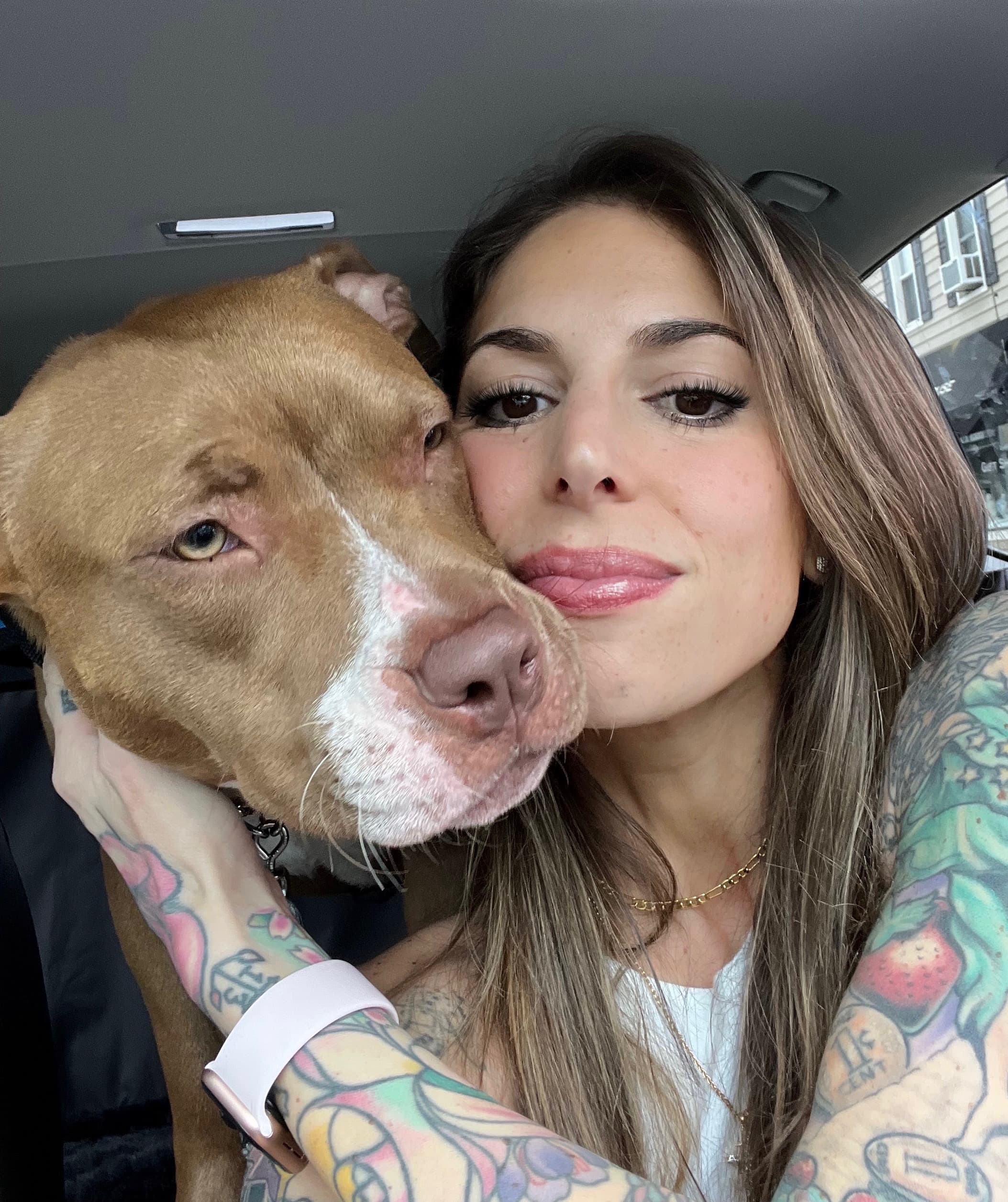 Kindred Canine Co. founder with her Pit Bull